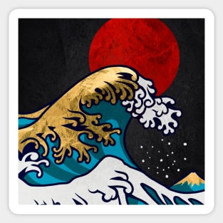 Golden Great Wave off Kanagawa Sticker